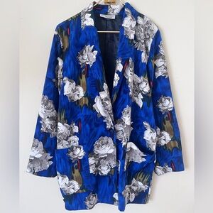 Kensington Square VTG 90s Floral retro casual  Blazer Jacket (not size check)